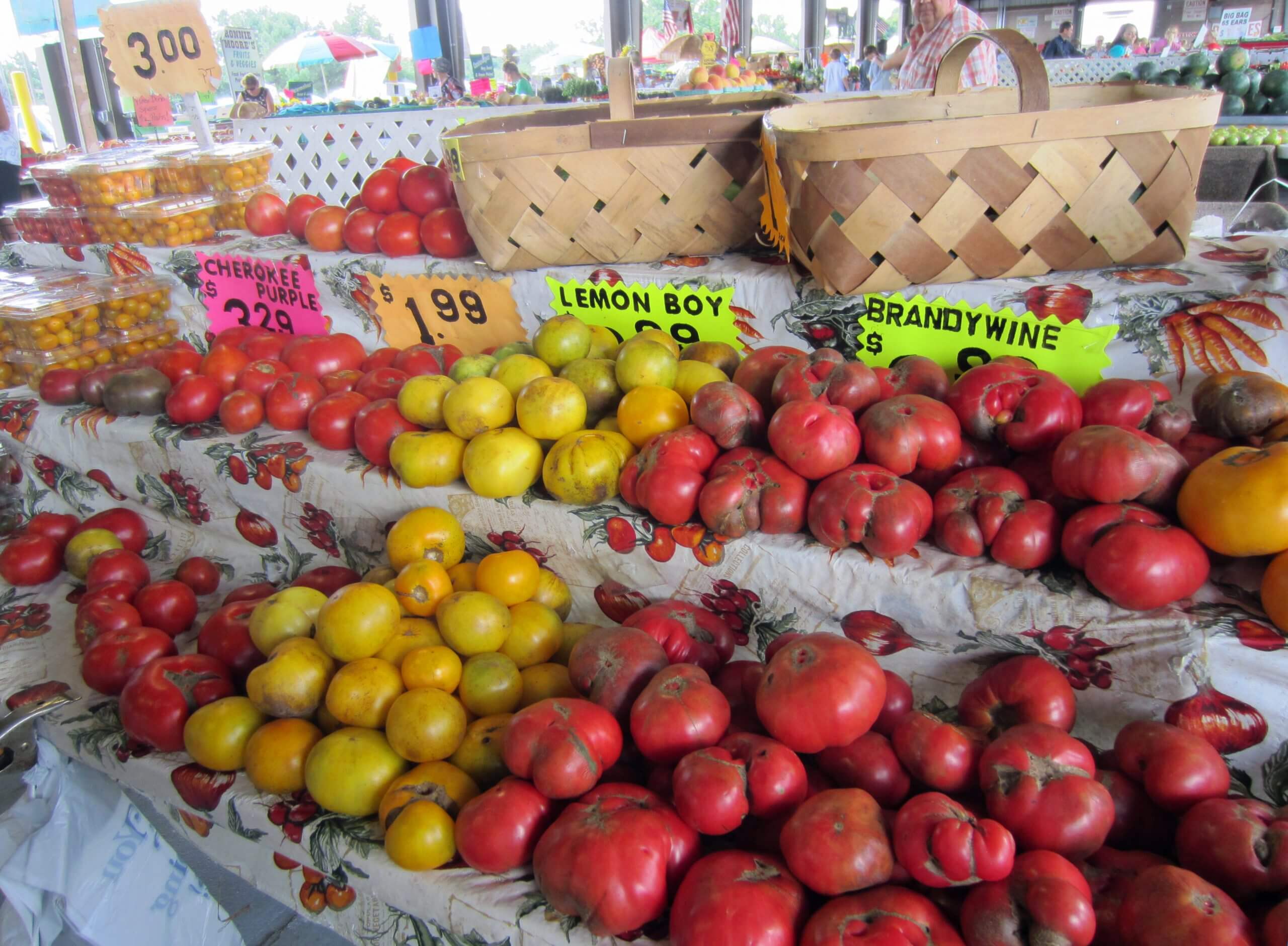 Heirloom tomatoes are always popular at the North Carolina State Farmer's Market in Raleigh.