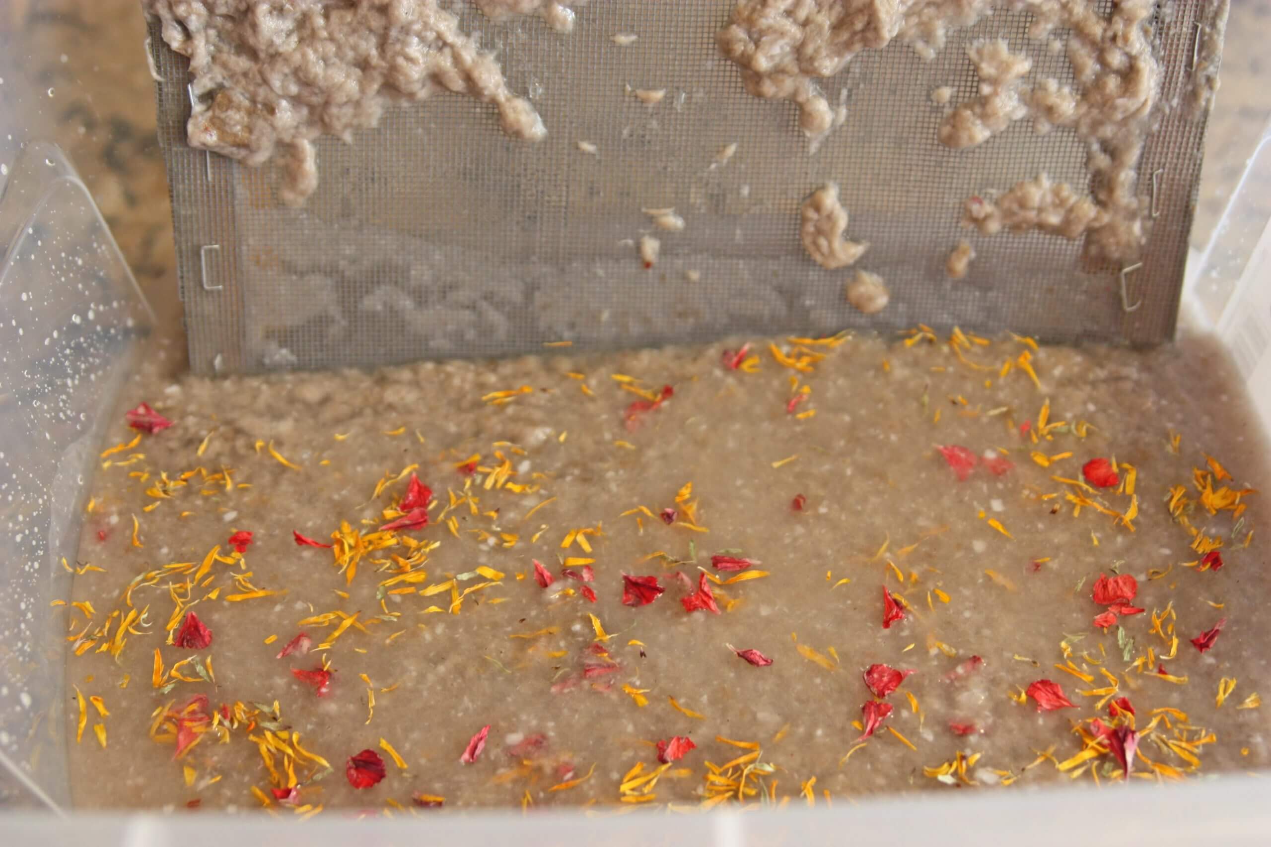 Add petals to slurry