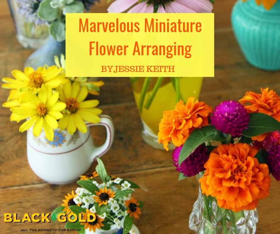 Marvelous Miniature Flower Arranging – Black Gold